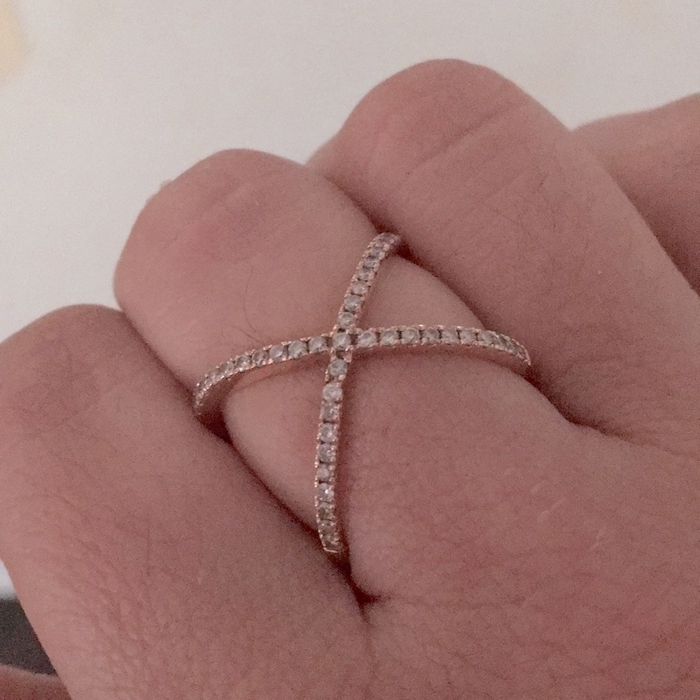 14k rose gold .44 c diamond ring
